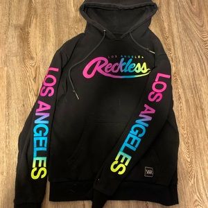 black Reckless hoodie, ladies medium (fits like a small)